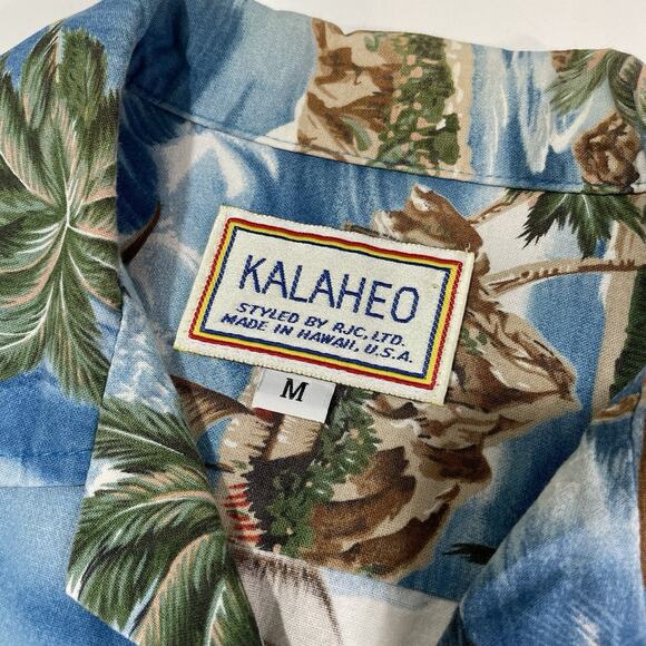 VTG Kalaheo RJC Men’s Hawaiian Button Vacation Shirt Island Wa'a Kaulua Boat M - Picture 4 of 7